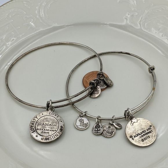 Alex and Ani Rafaleian Silver Set of 2 Bracelets - Picture 7 of 8